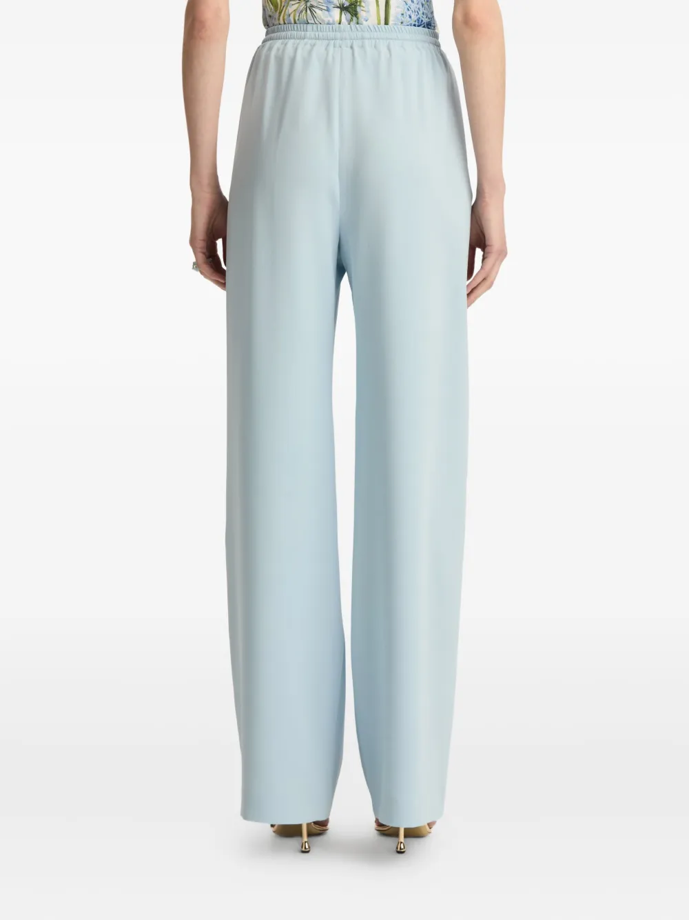 Oscar De La Renta Drawstring-waist Silk Pants In Blue