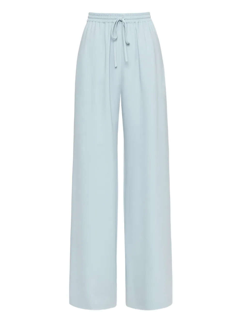 Oscar De La Renta Drawstring-waist Silk Pants In Blue