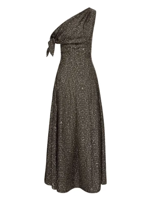 Oscar de la Renta vestido de seda con motivo chevron