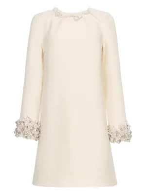 Elie Saab Floral lace-embellished Minidress | White | FARFETCH UK