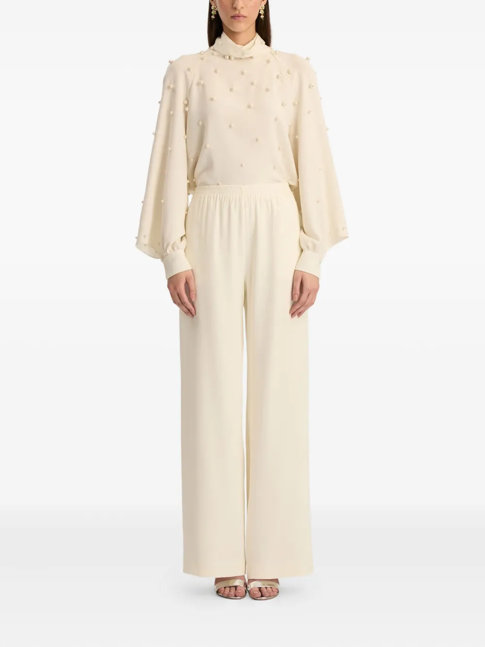 Oscar de la Renta Zijden broek - Beige