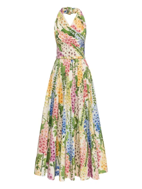 Oscar de la Renta floral pattern midi dress
