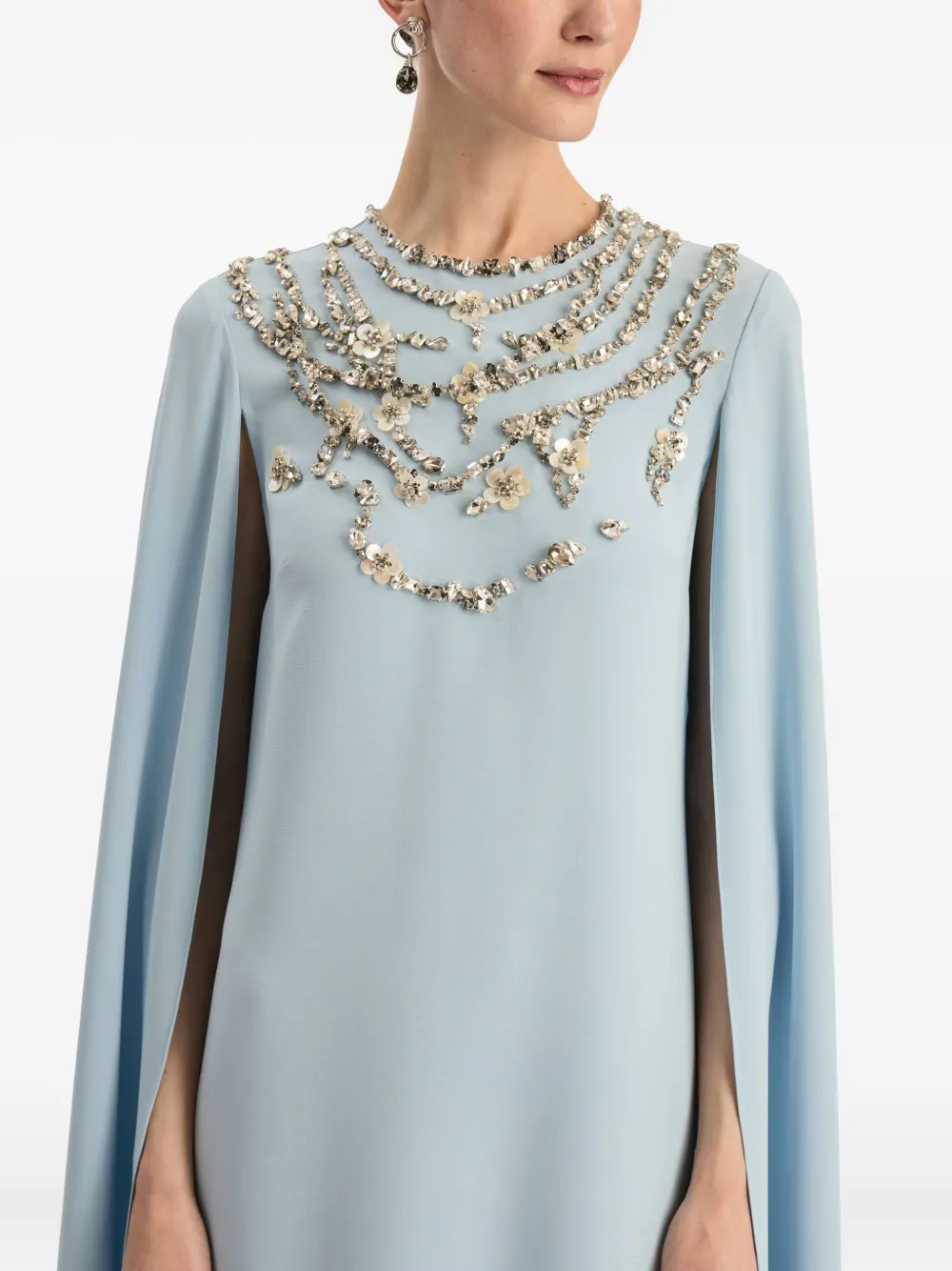 Oscar de la Renta Jurk verfraaid met kristallen Blauw