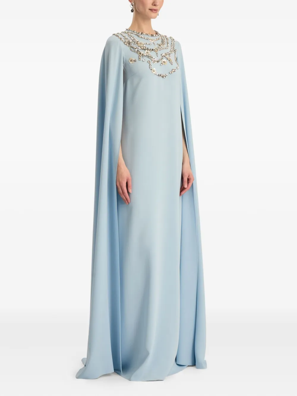 Oscar de la Renta Jurk verfraaid met kristallen Blauw