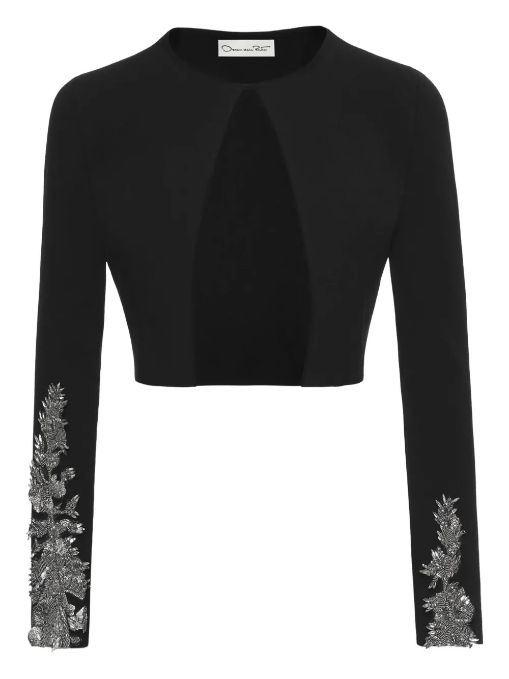 Oscar De La Renta Sequin Embroidered Cardigan In Black