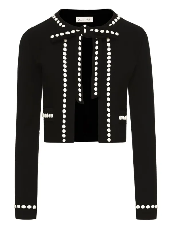Oscar De La Renta bubble-trim Cardigan | Black | FARFETCH