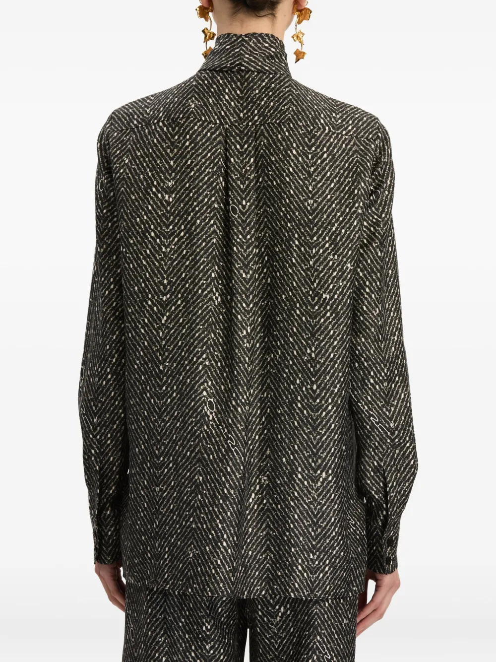 Oscar De La Renta Tie-neck Blouse In Black