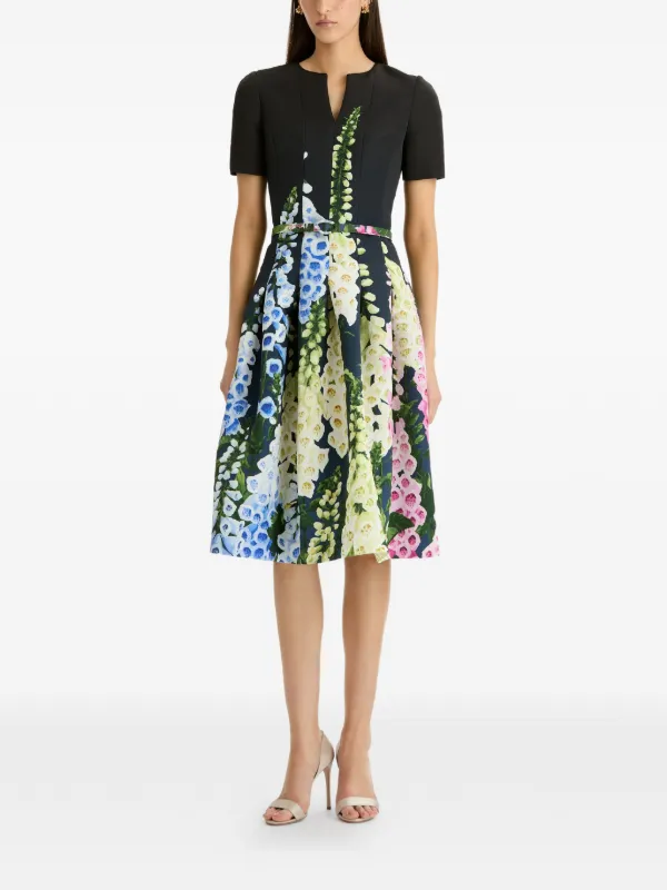 Oscar De La Renta Degrad Foxglove split-neck Dress | Black | FARFETCH