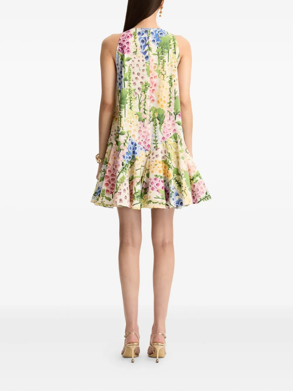 Oscar de la Renta Mini-jurk met bloempatroon Wit