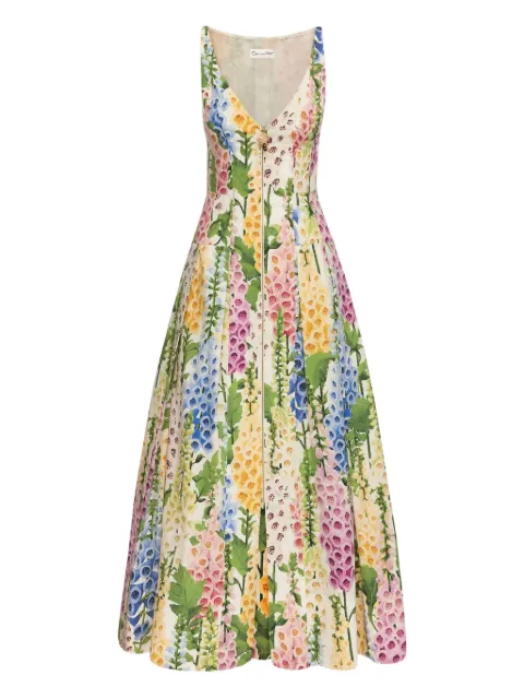 Oscar de la Renta Foxglove poplin dress