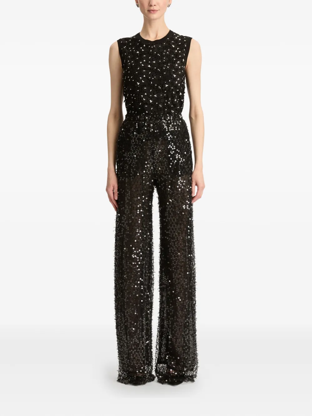 Oscar de la Renta Broek met pailletten - Zwart