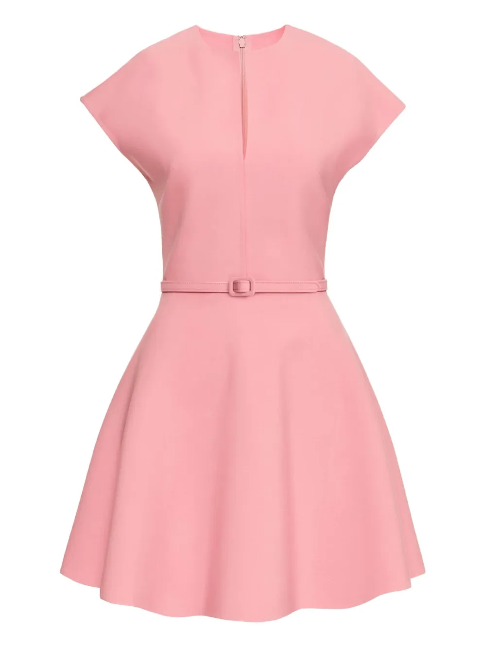 Oscar De La Renta Split-neck Mini Dress In Pink