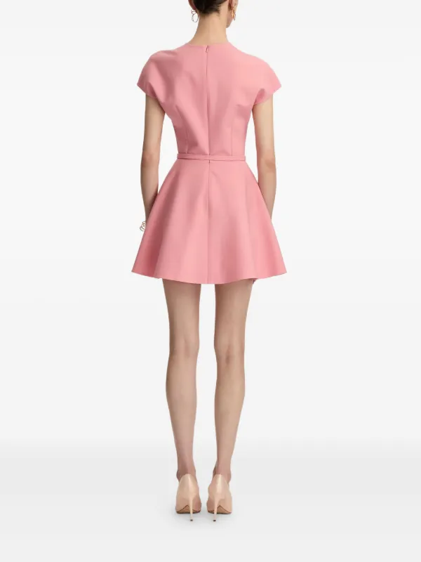 pink retro dress Vintage Short Pink Prom Dress for Teens with Ruffle Straps Pink Homecoming  Dress1626P