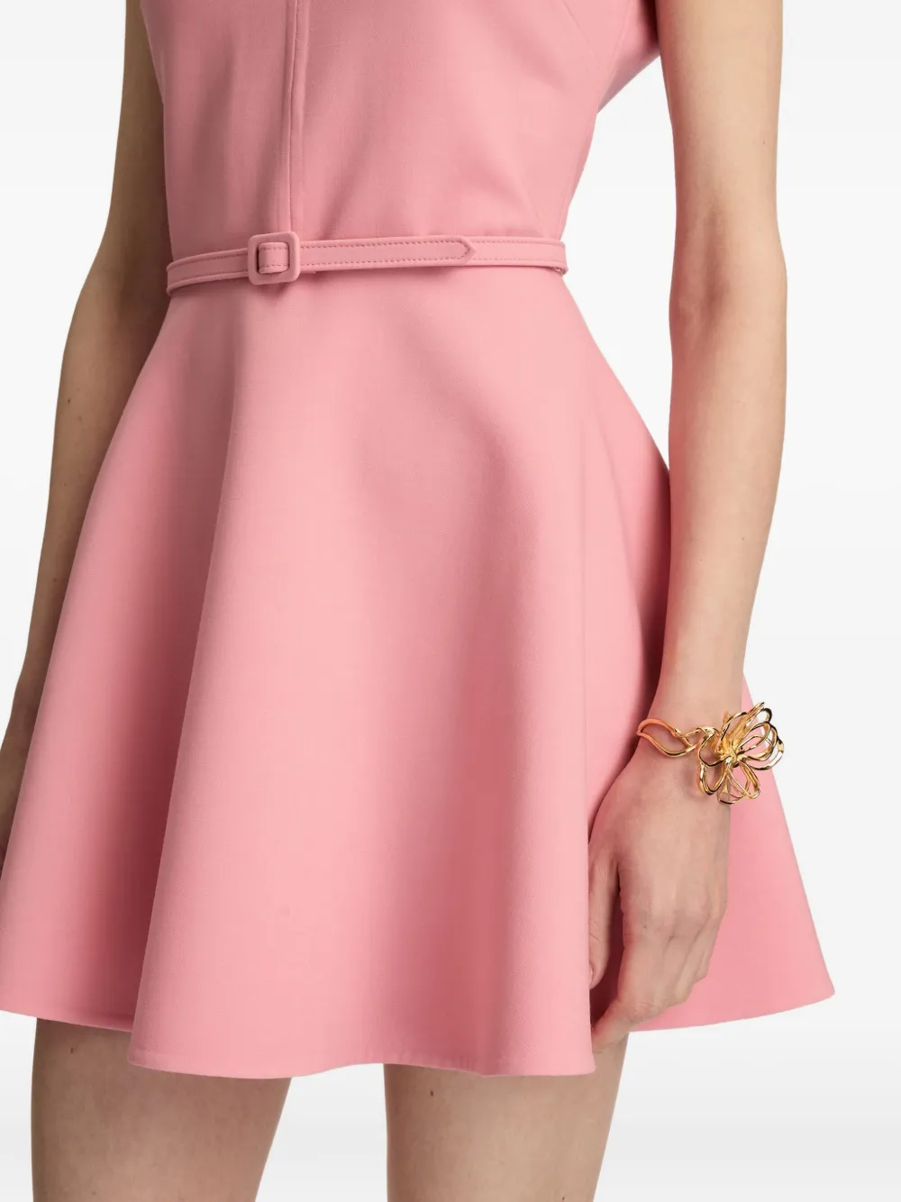 Oscar De La Renta Split-neck Mini Dress In Pink