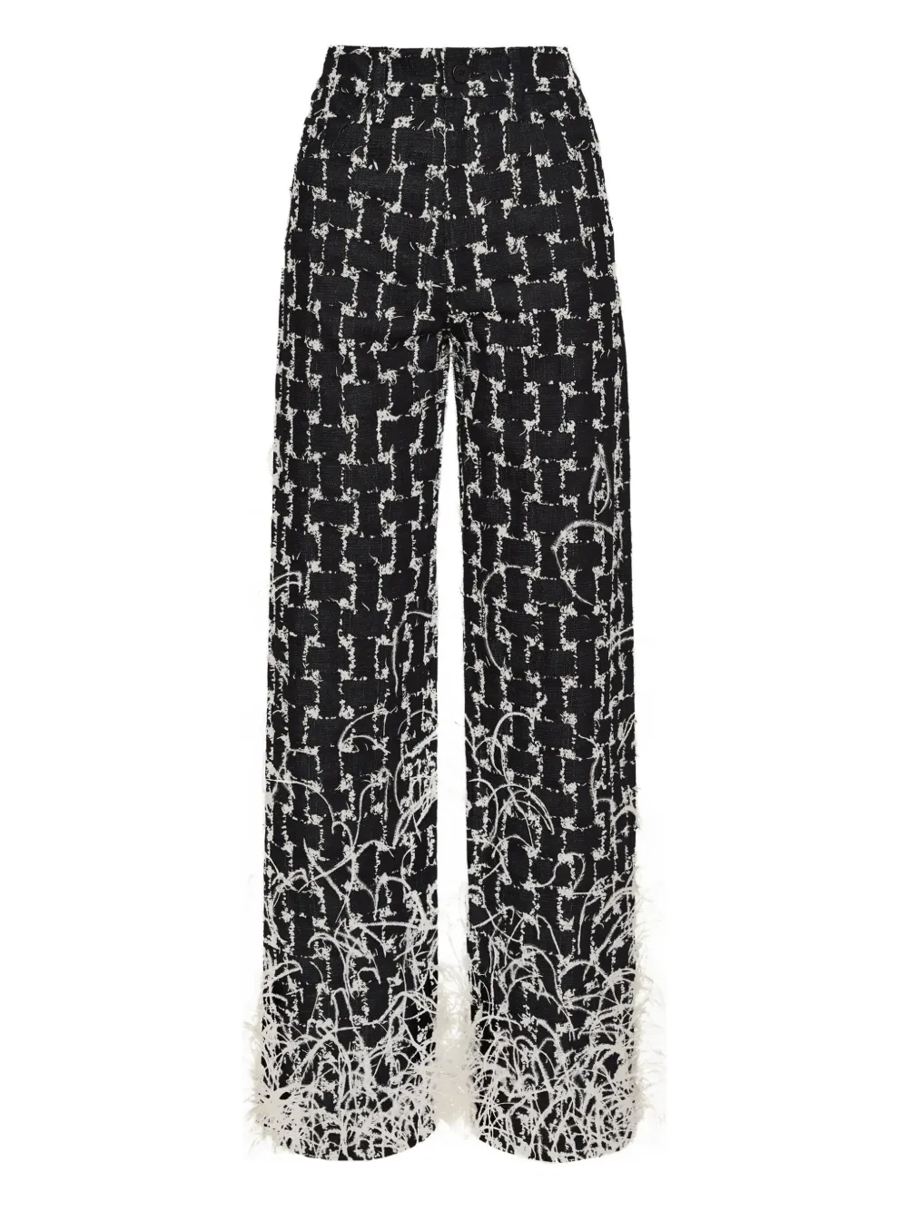 Oscar de la Renta Pantaloni con effetto jacquard - Nero
