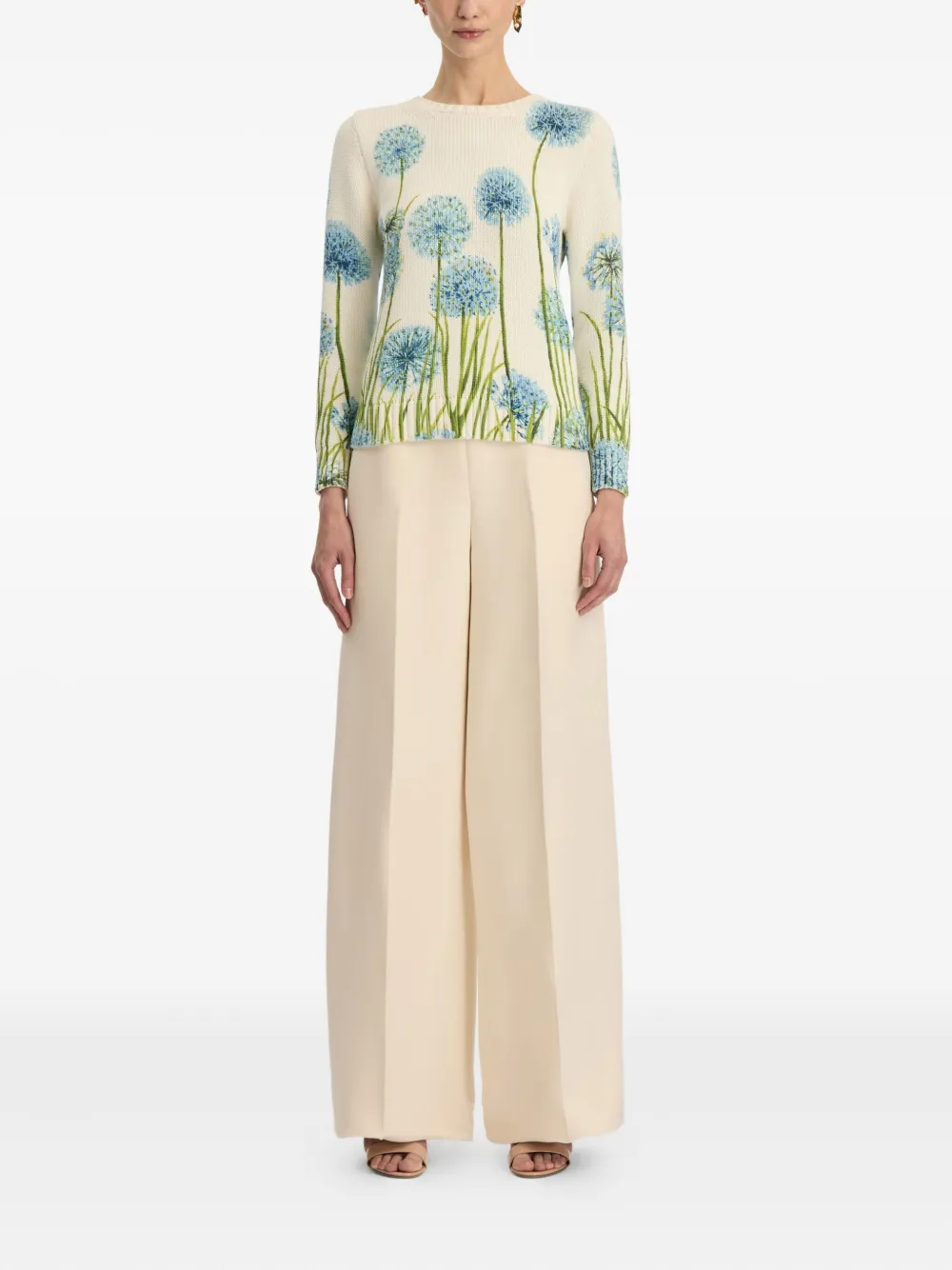 Oscar De La Renta Allium Printed Sweater In Multi