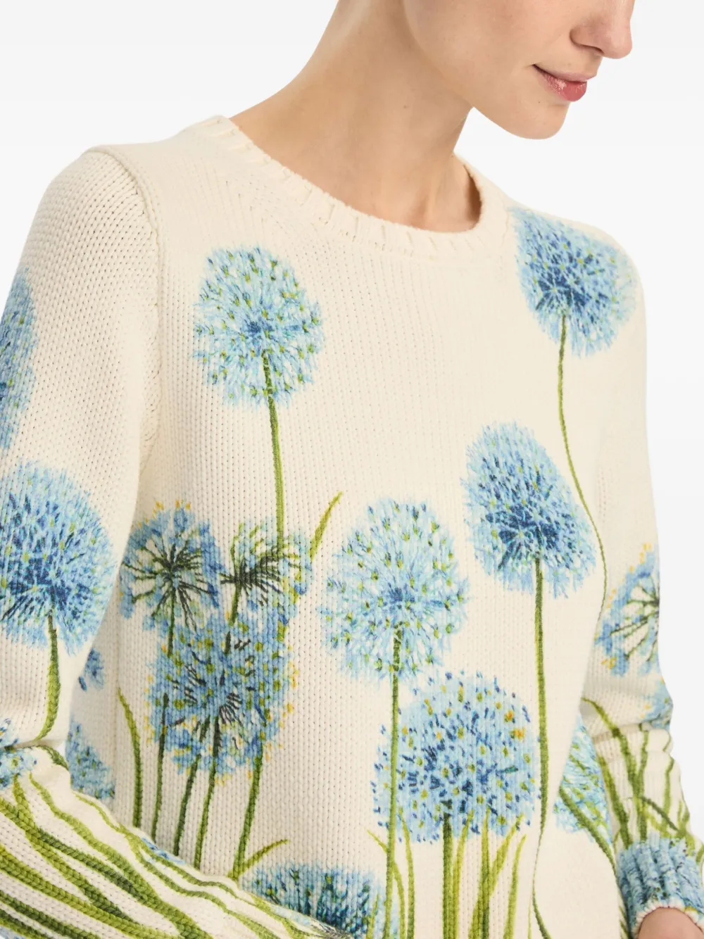 Oscar De La Renta Allium Printed Sweater In Multi