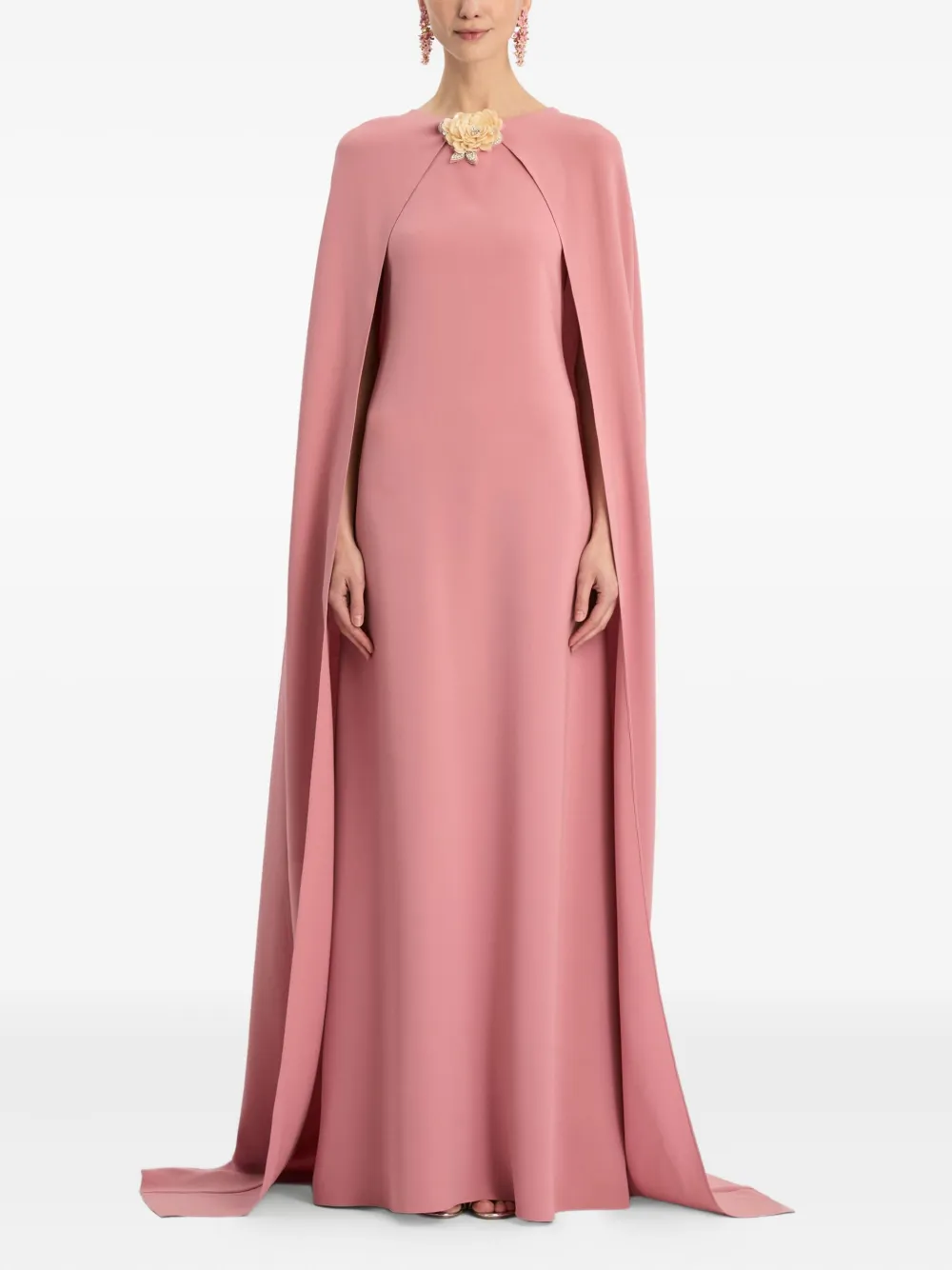 Oscar de la Renta Maxi-jurk met ronde hals - Roze