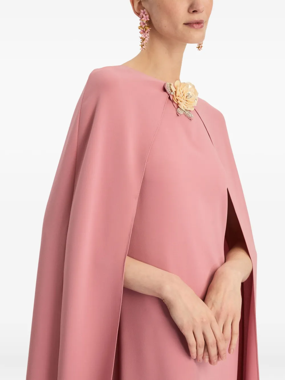 Oscar de la Renta Maxi-jurk met ronde hals Roze