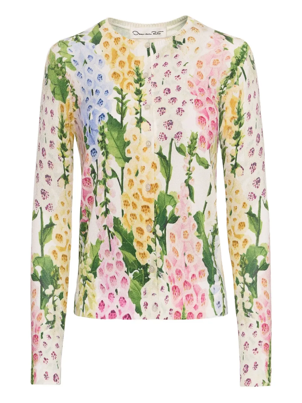 Oscar De La Renta Foxglove Cardigan Mit Print In Multi
