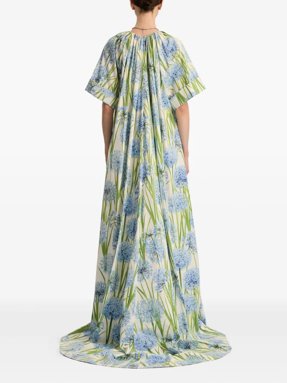 Oscar De La Renta Floral-patter Maxi Dress In Multi