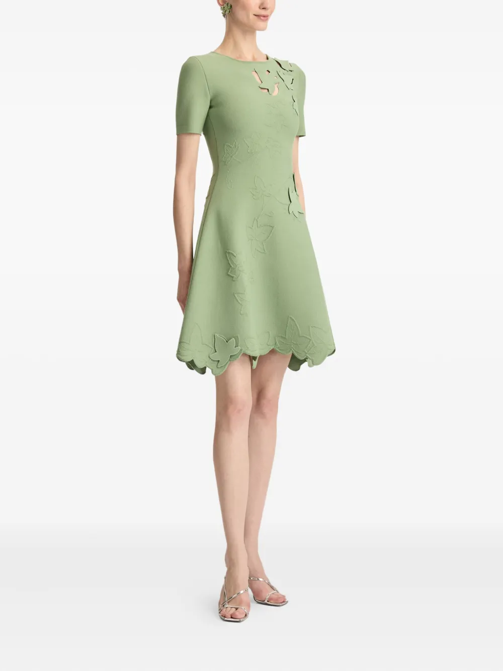 Oscar De La Renta Ivy Cut-out Dress In Green