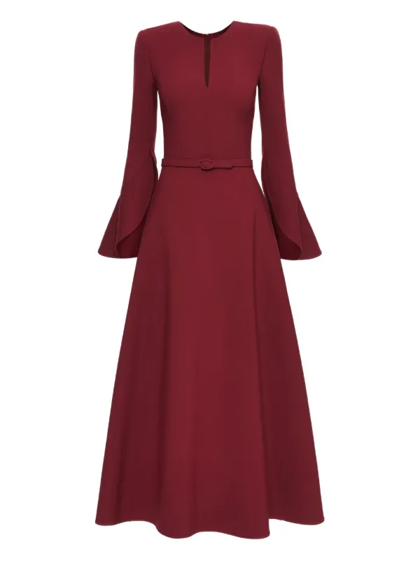 knee length dresses for ladies Oscar de la Renta Watercolor Jersey Midi Dress – Runway Catalog main image 1