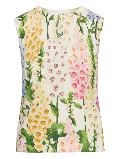 Oscar de la Renta Foxglove printed tank top