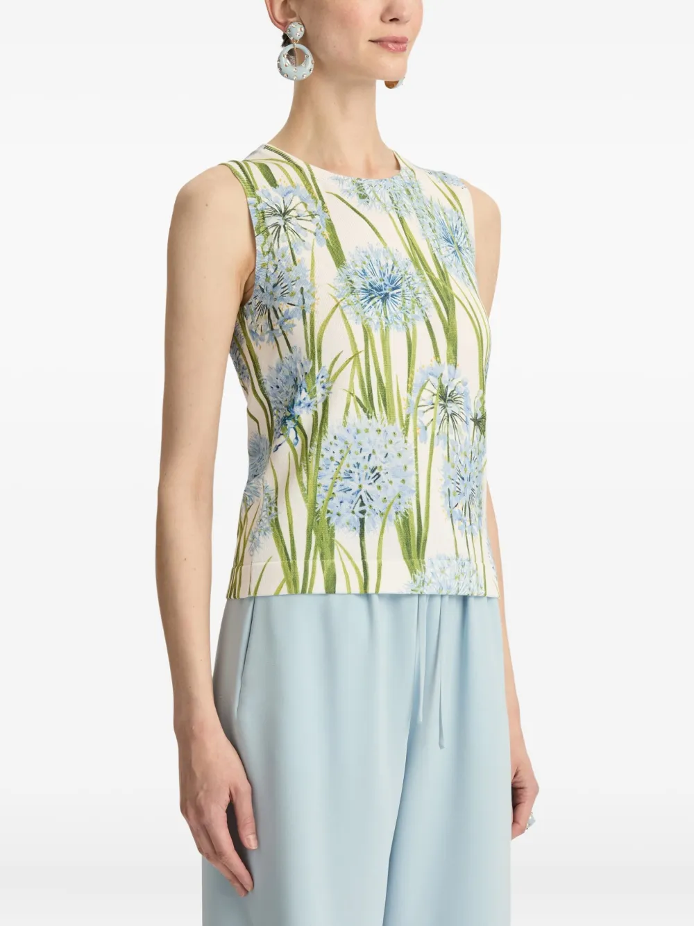 Oscar de la Renta Top met ronde hals Wit