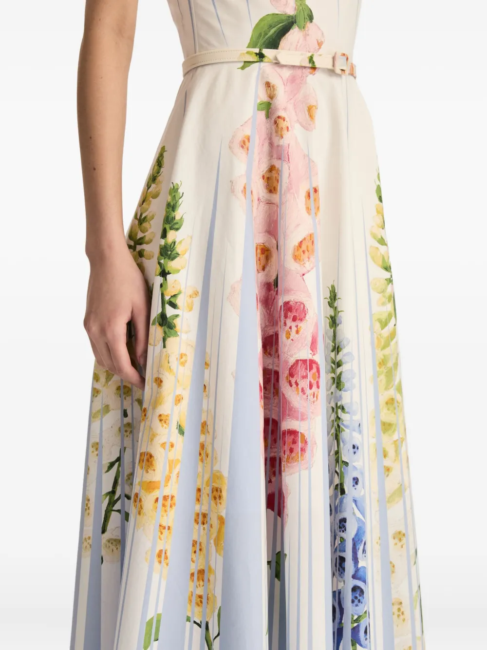 Oscar de la Renta Foxglove Trompe L'oeil jurk Wit