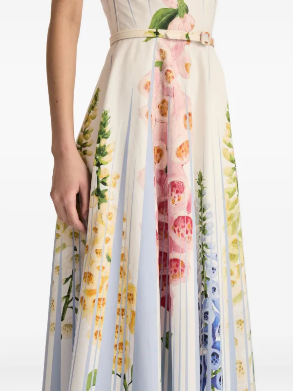 Oscar de La Renta Foxglove Trompe Loeil Dress - White