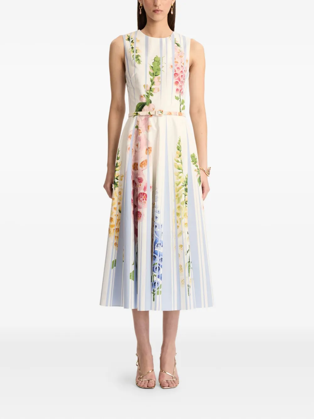 Oscar de la Renta Foxglove Trompe L'oeil jurk - Wit