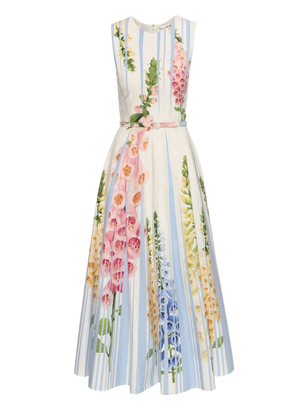 Oscar de la Renta Foxglove Trompe L'oeil ドレス - ホワイト Oscar de la Renta Foxglove Trompe L'oeil ドレス - ホワイト