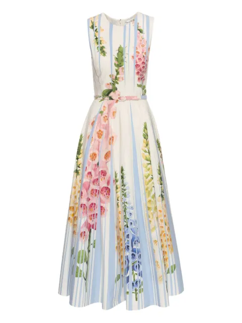 Oscar de la Renta Foxglove Trompe L’oeil dress