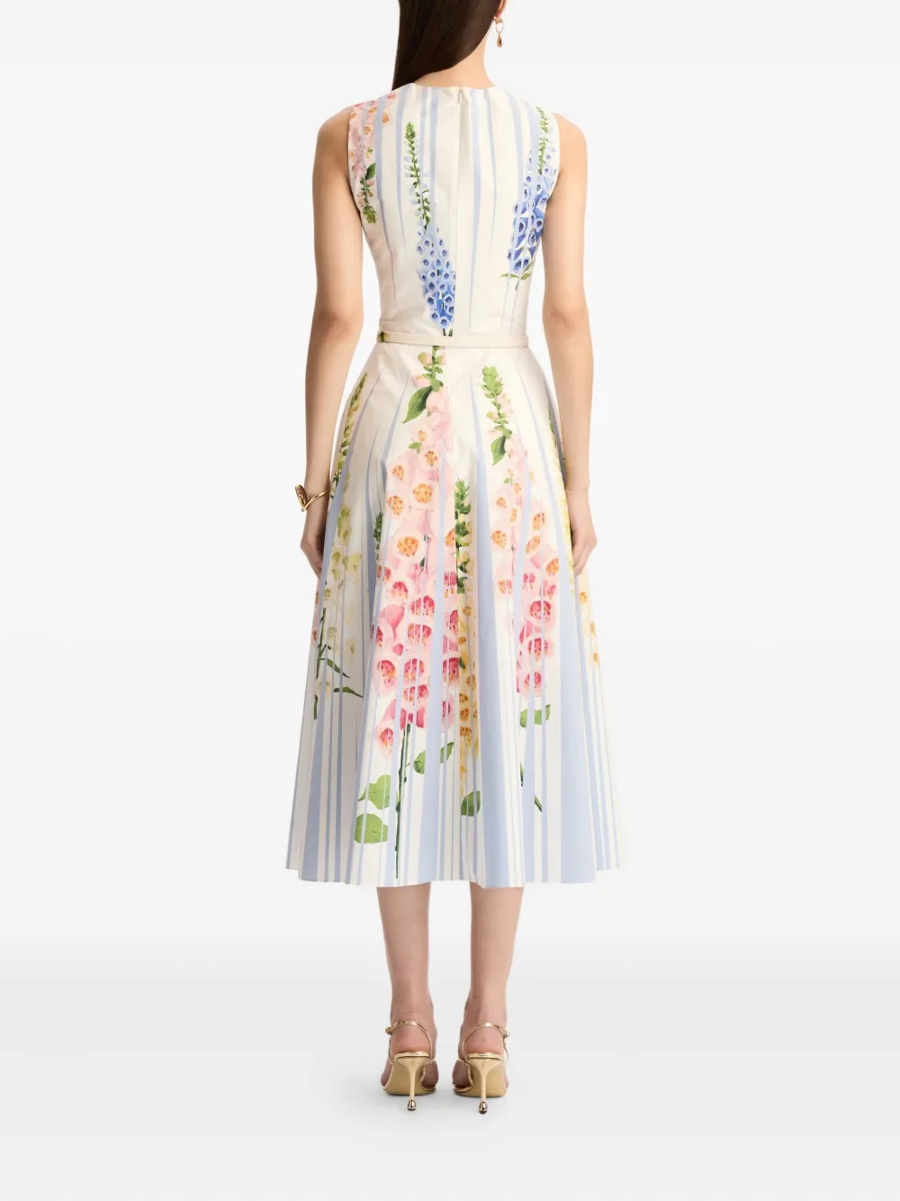 Oscar de la Renta Foxglove Trompe L'oeil jurk Wit