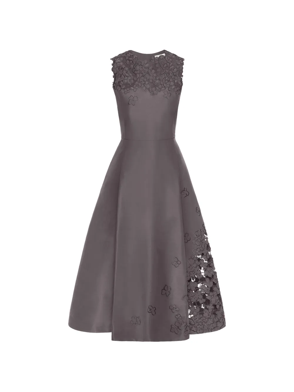 Oscar de la Renta Abito a fiori con cut-out - Grigio