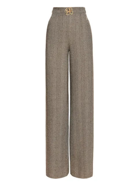 Oscar de la Renta chevron pattern wool trousers