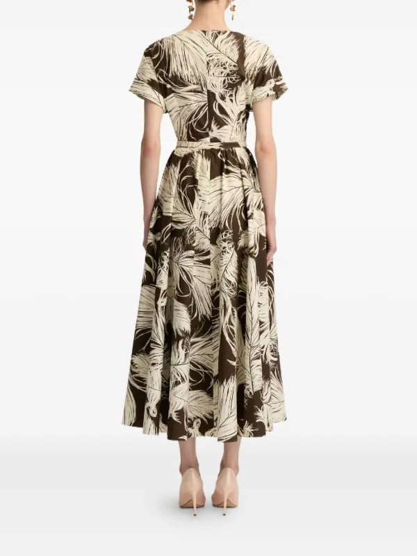 red dress brown heels Pretty Spring 2012 Oscar de la Renta Runway Look 46 Brown Silk Chiffon –  Shrimpton Couture main image 1