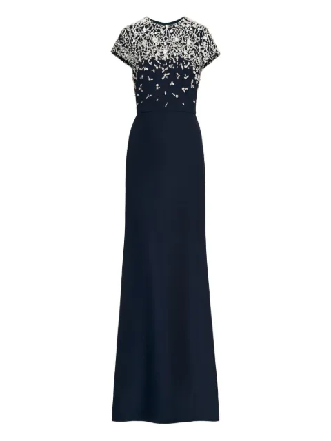 Oscar de la Renta mosaic-pattern embroidered gown