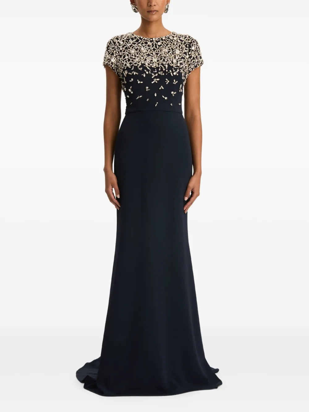 Oscar de la Renta Avondjurk met geborduurd mozaïek - Blauw