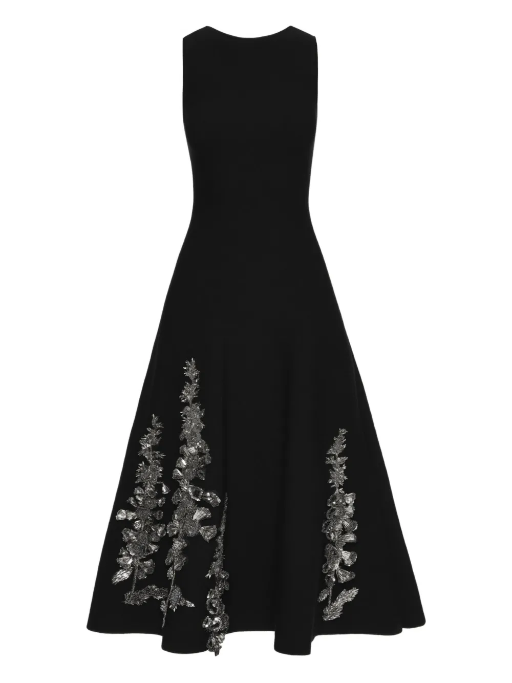 Oscar de la Renta Abito Foxglove con paillettes - Nero