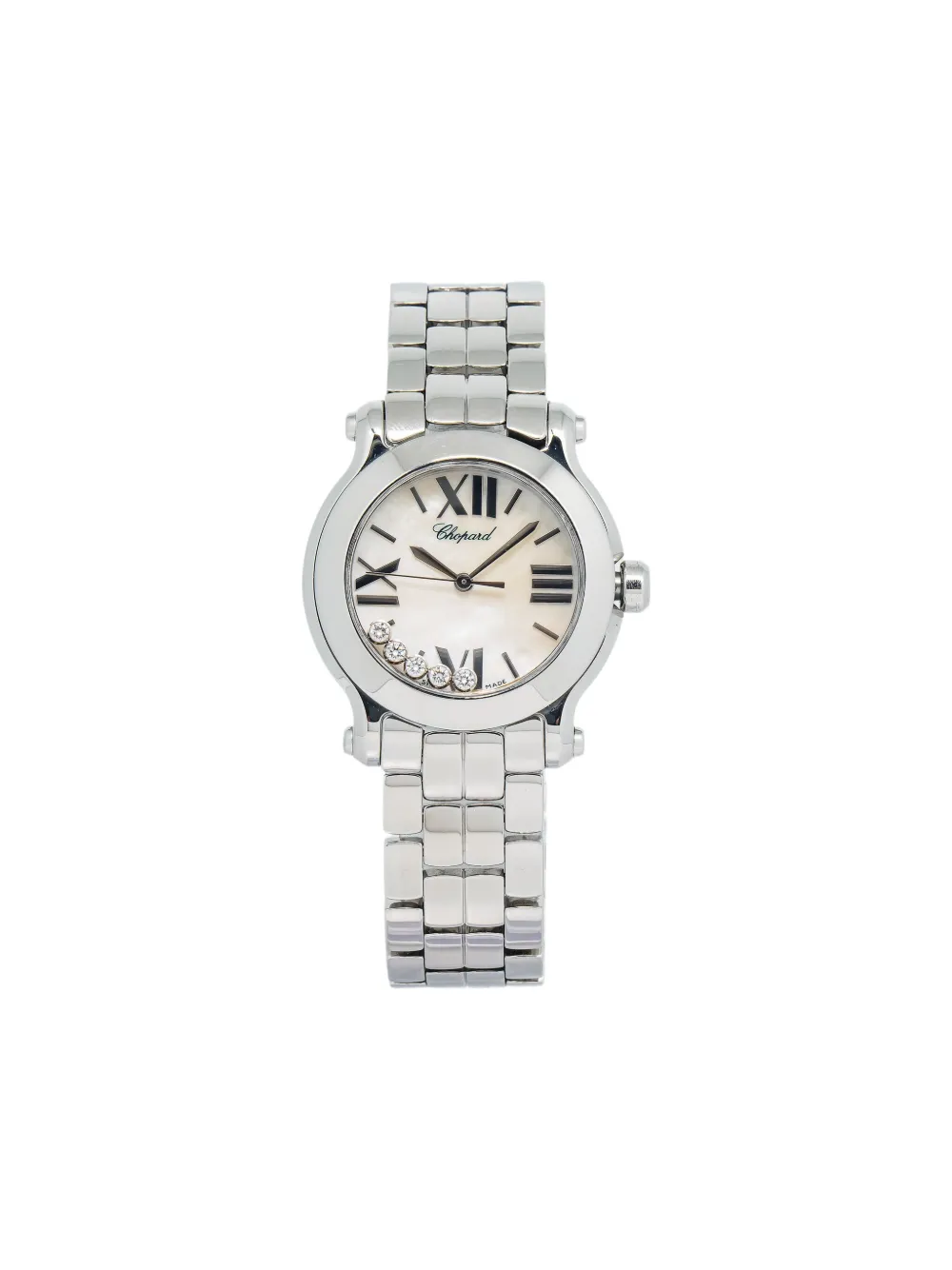 Pre-owned Chopard Happy Sport 30mm In White