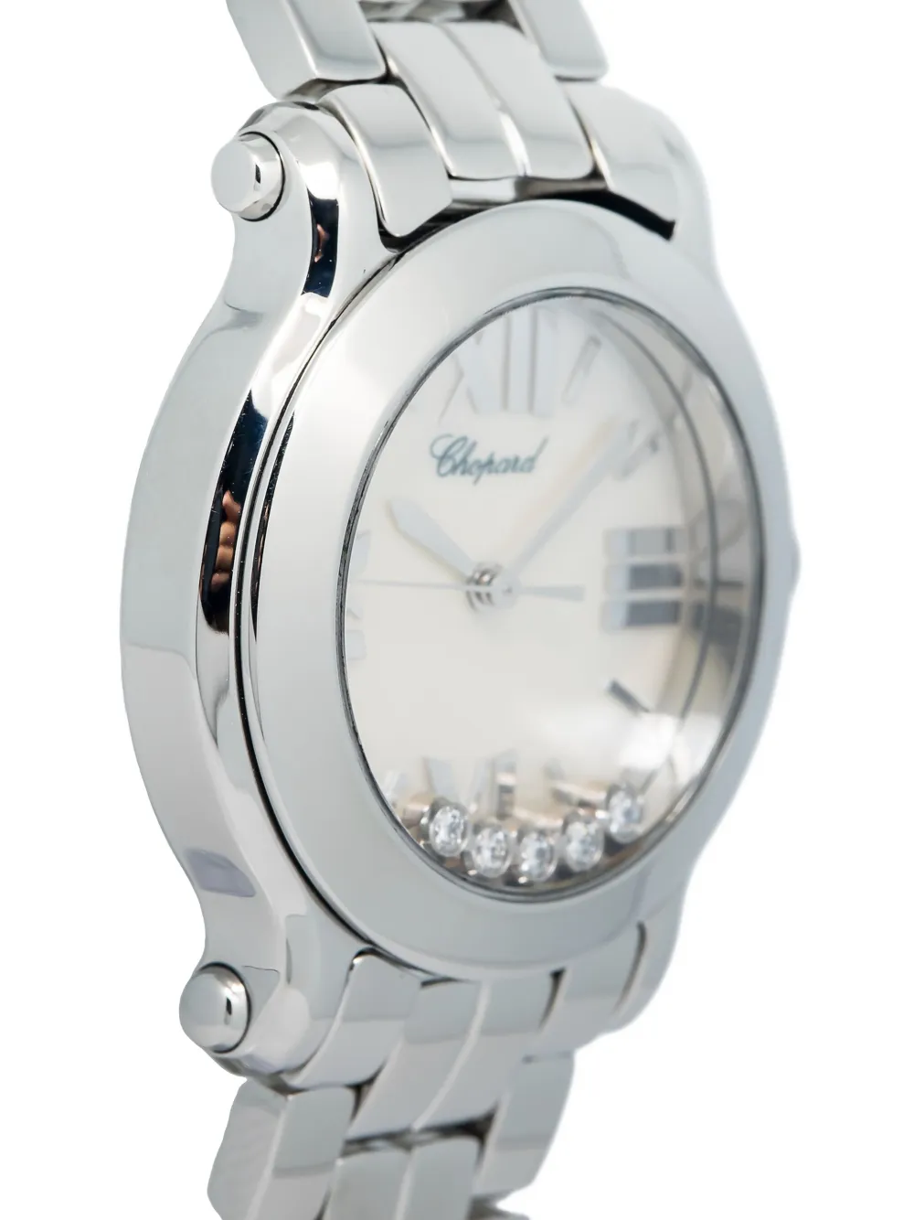 Pre-owned Chopard Happy Sport 30mm In White