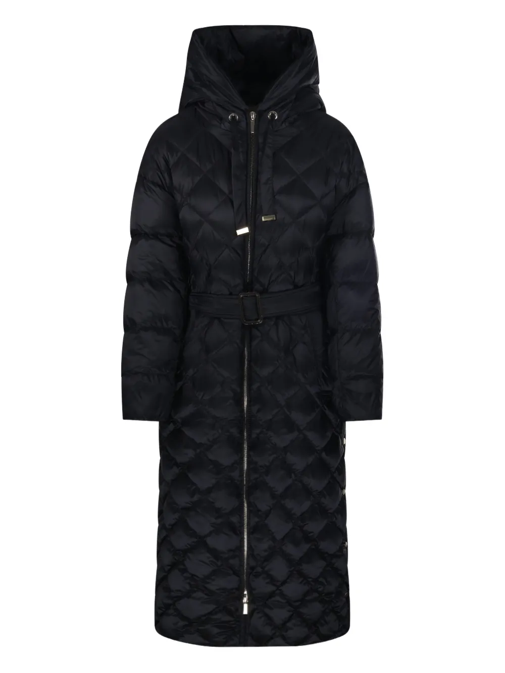 Max Mara Quilted Down Coat In Black