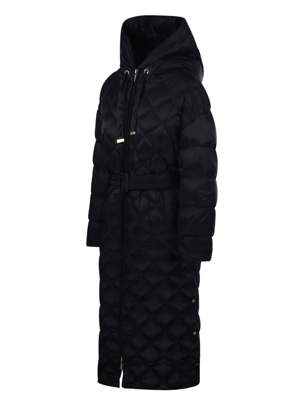 Max Mara Quilted Down Coat In Black
