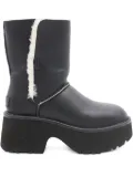 UGG platform fur-trim leather boots - Black