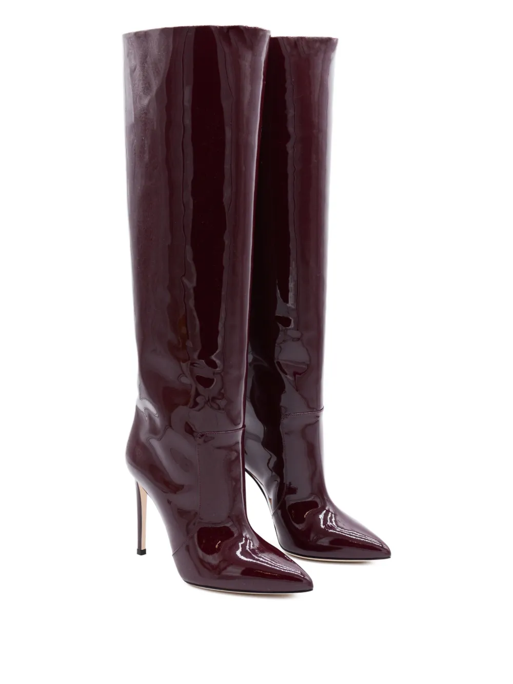 Paris Texas Stiletto Patent Leather Knee-high Boots In Burgundy