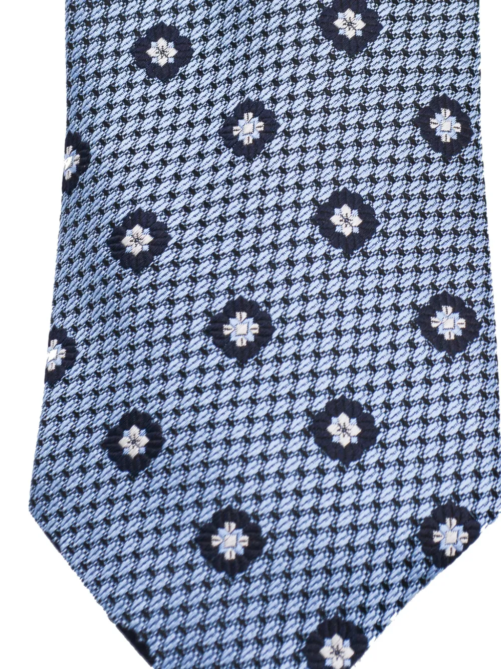 Zegna Patterned Ties With Pointed Tip And Texture In Blue