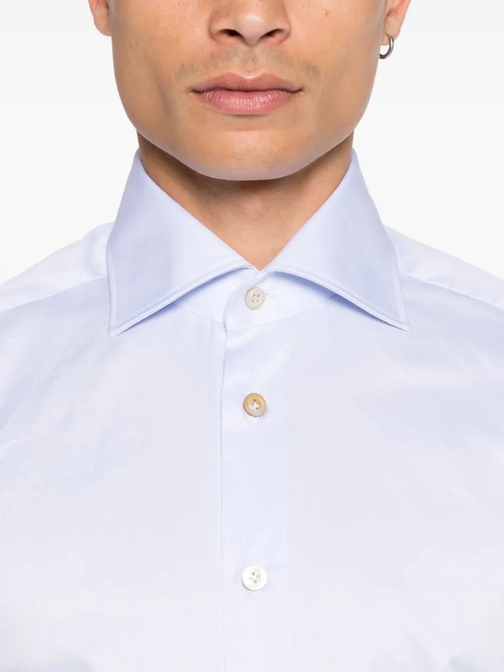 Kiton Katoenen overhemd Blauw