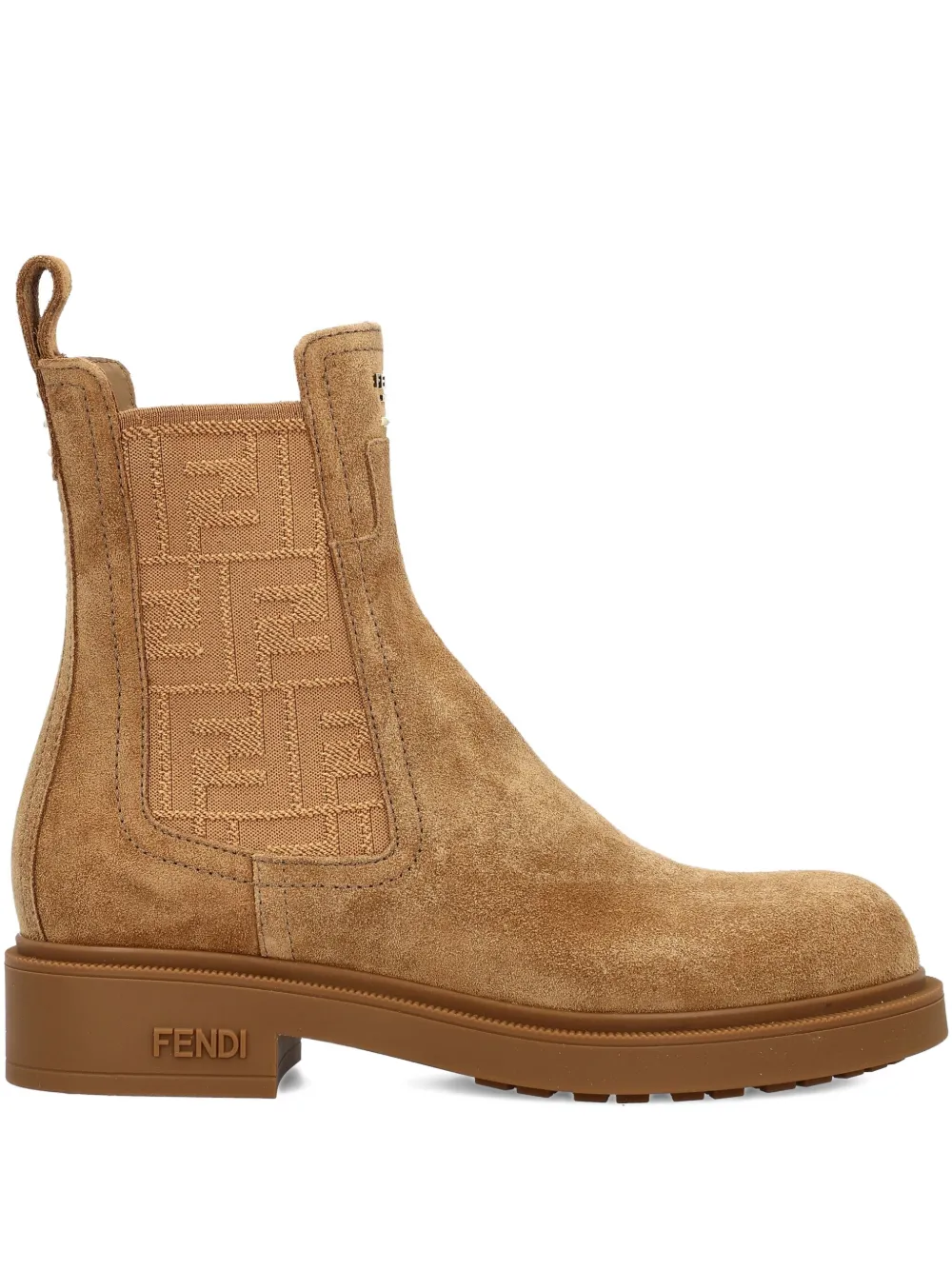 Fendi Ankle Boots With Elastic Side Panels In Brown